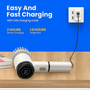 Electric Multi-Function Cleaning Brush with 5 Interchangeable Heads