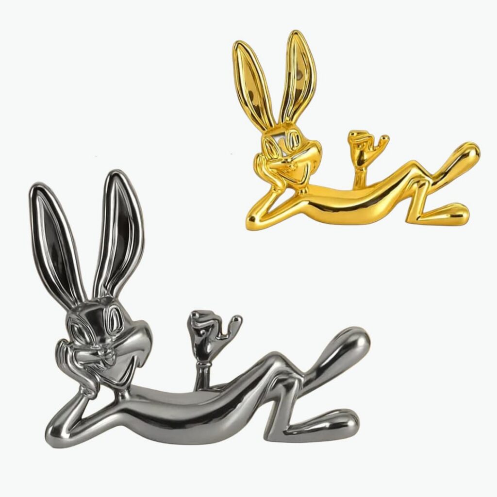 Modern Chrome Rabbit Figurine