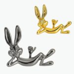 Modern Chrome Rabbit Figurine