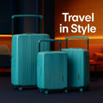 3-Piece Turquoise Trolley Luggage Set