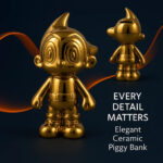 Astro Boy-Inspired Coin Bank – Chrome Gold & Silver