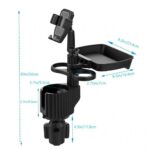 Car Cup Holder Expander Tray – Adjustable Car Food Table with 3 Cup Holders