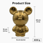 Chrome Bear Piggy Bank