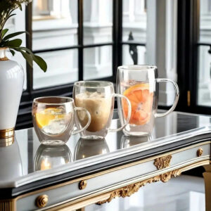 Double Wall Glass Coffee Mug – Heat-Resistant Borosilicate