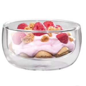 Double Wall Transparent Glass Bowl