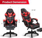 Ergonomic Gaming Chair with Footrest