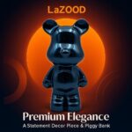 Luxury Bear-Shaped Coin Bank Dark Blue