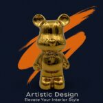 Luxury Bear-Shaped Coin Bank Gold