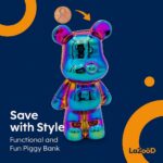 Luxury Bear-Shaped Coin Bank Rainbow