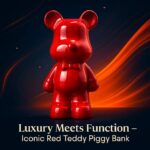 Luxury Bear-Shaped Coin Bank Red