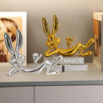 Modern Chrome Rabbit Figurine