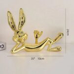 Modern Chrome Rabbit Figurine