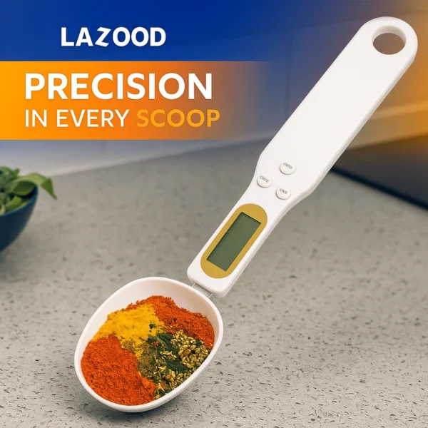 Digital Spoon Scale – High-Precision LCD Measuring Spoon for Kitchen Ingredients – g/oz/gn/ct Units, Tare Function, Auto-Off, ABS Food-Safe Material