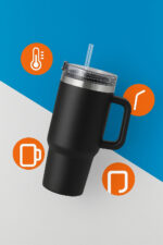 40oz Stainless Steel Tumbler with Handle - Image 9