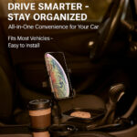 Multifunctional Car Cup Holder Tray with Phone Mount – Model CZ-94240