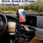 Multifunctional Car Cup Holder Tray with Phone Mount – Model CZ-94240