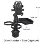 Multifunctional Car Cup Holder Tray with Phone Mount – Model CZ-94240