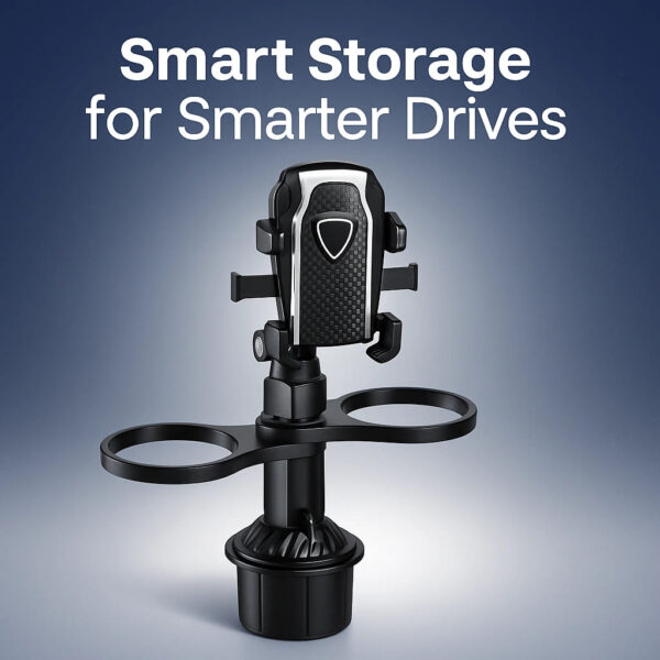 Multifunctional Car Cup Holder with Mobile Phone Mount