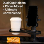 Multifunctional Car Cup Holder with Mobile Phone Mount
