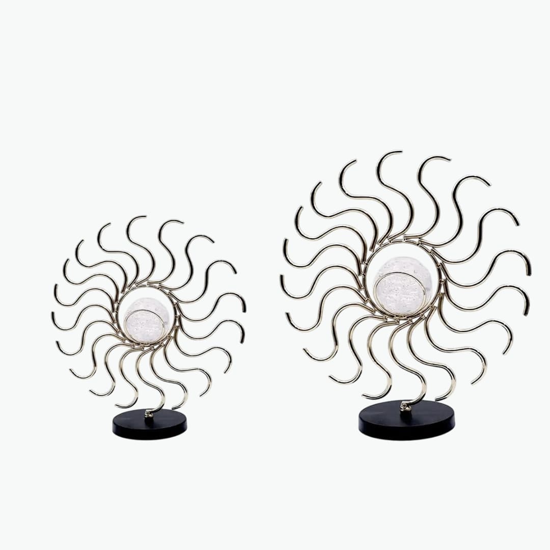 Sun-Shaped Decorative Piece with Glass Sphere Sun-Shaped Decorative Piece with Glass Sphere
