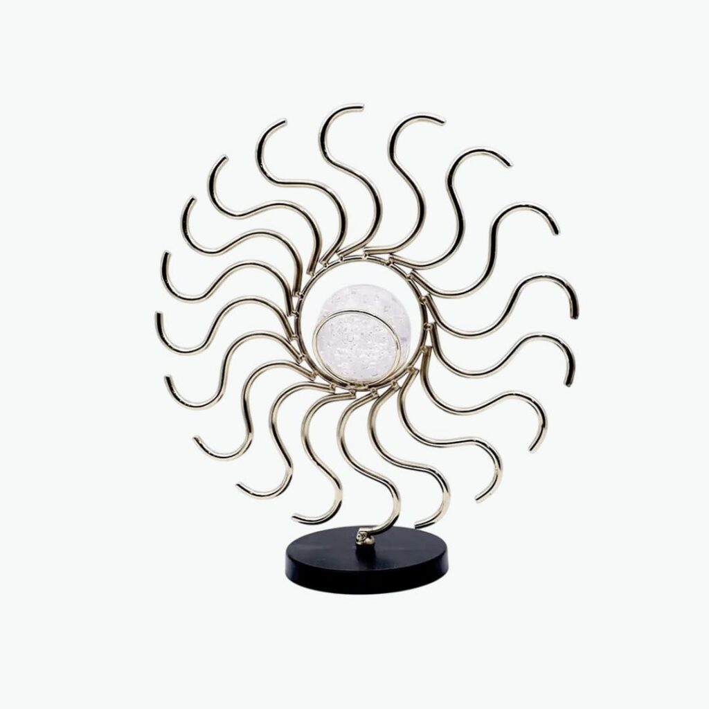 Sun-Shaped Decorative Piece with Glass Sphere