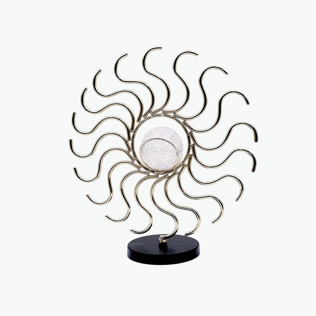 Sun-Shaped Decorative Piece with Glass Sphere Sun-Shaped Decorative Piece with Glass Sphere