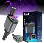 4-in-1 Fast Car Charger with Retractable Cables