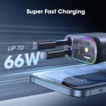 4-in-1 Fast Car Charger with Retractable Cables