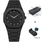 Arabic Aura Minimalist Matte Black Watch
