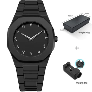 Arabic Aura Minimalist Matte Black Watch