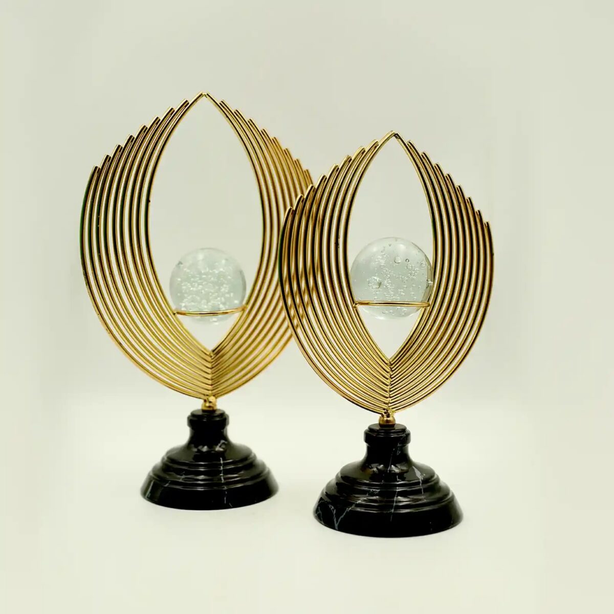 طقم إكسسوار طبق بيغوسا مكون من قطعتين مطلي بالذهب