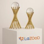 Clear Crystal Ball with Gold Metal Stand