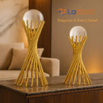 Clear Crystal Ball with Gold Metal Stand