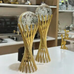 Clear Crystal Ball with Gold Metal Stand