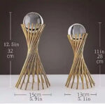 Clear Crystal Ball with Gold Metal Stand