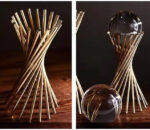 Clear Crystal Ball with Gold Metal Stand