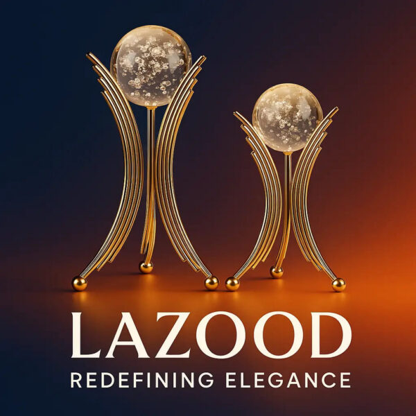 Crystal Ball paired wita luxurious golden metal stands