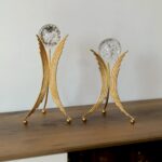 Crystal Ball paired wita luxurious golden metal stands