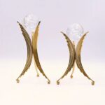 Crystal Ball paired wita luxurious golden metal stands