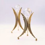 Crystal Ball paired wita luxurious golden metal stands