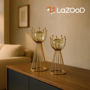 Metal Stand with Clear Crystal Decorative Ball