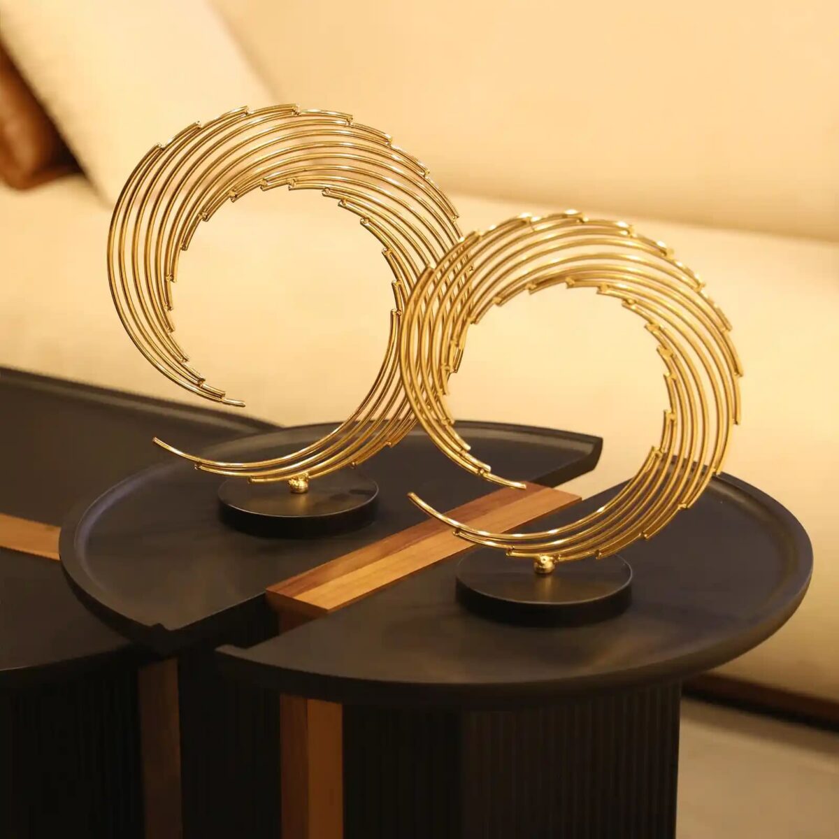 Ornamental Sun Abstract Metal Figurines