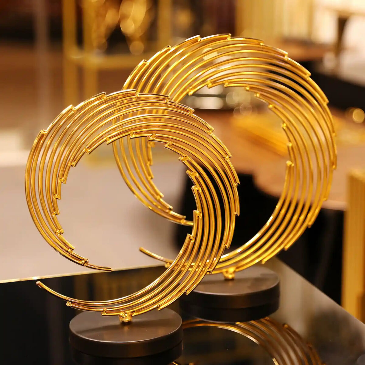 Ornamental Sun Abstract Metal Figurines