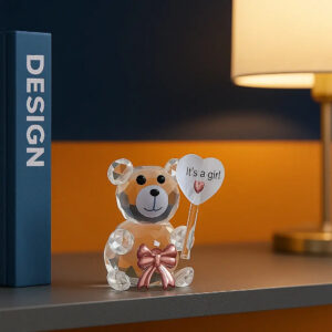 Small Transparent Crystal Teddy Bear