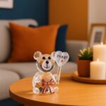 دب تيدي صغير من الكريستال الشفاف