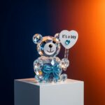 دب تيدي صغير من الكريستال الشفاف