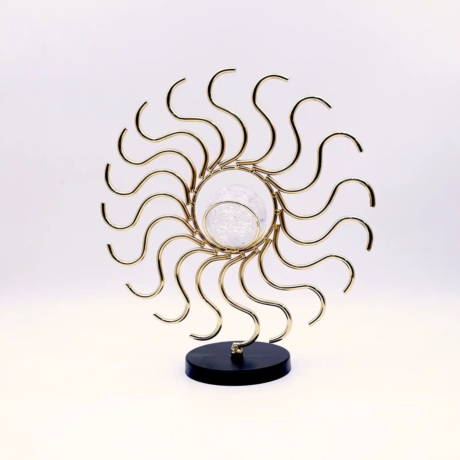 Sun-Shaped Decorative Piece with Glass Sphere 1 Sun-Shaped Decorative Piece with Glass Sphere