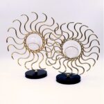 Sun-Shaped Decorative Piece with Glass Sphere
