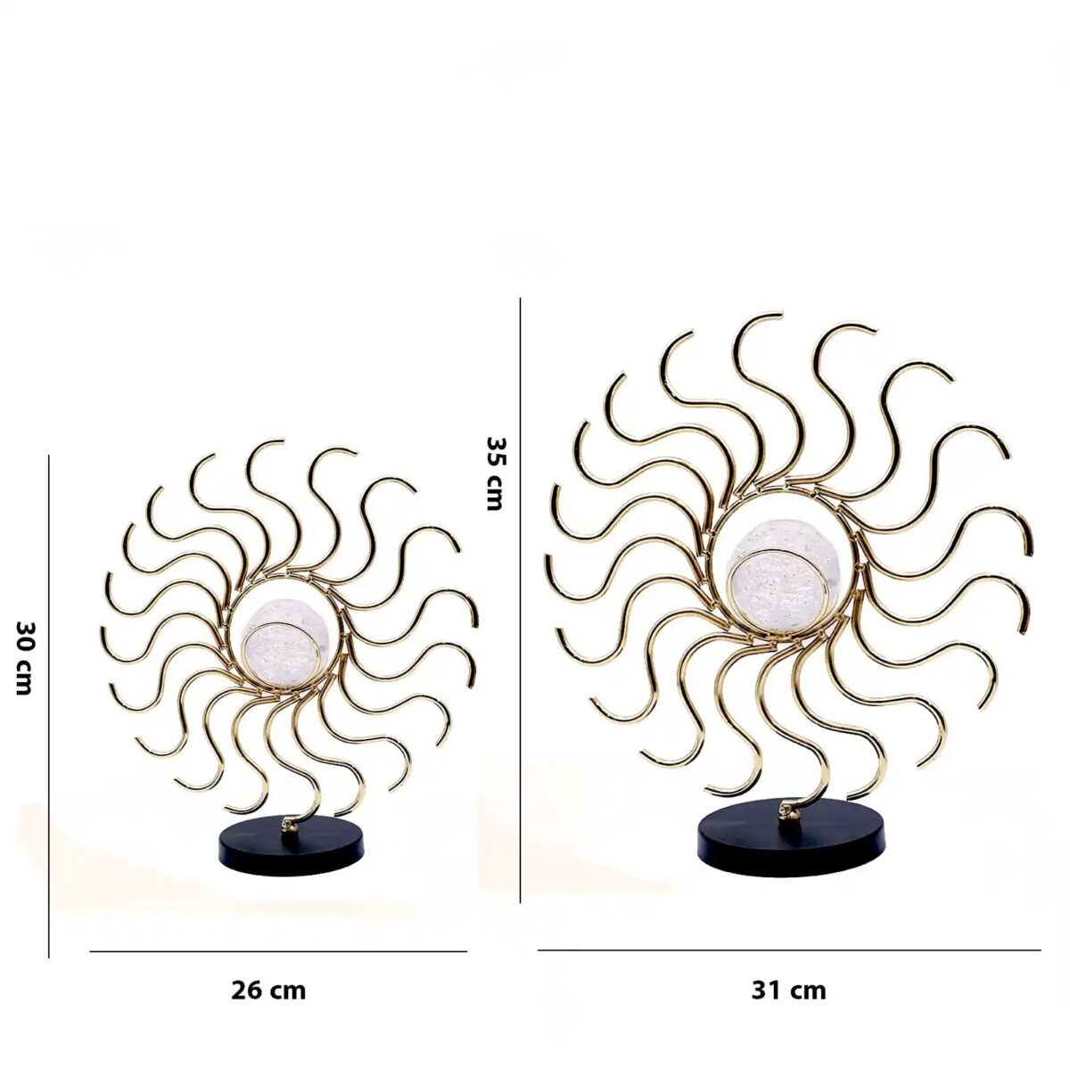 Sun-Shaped Decorative Piece with Glass Sphere