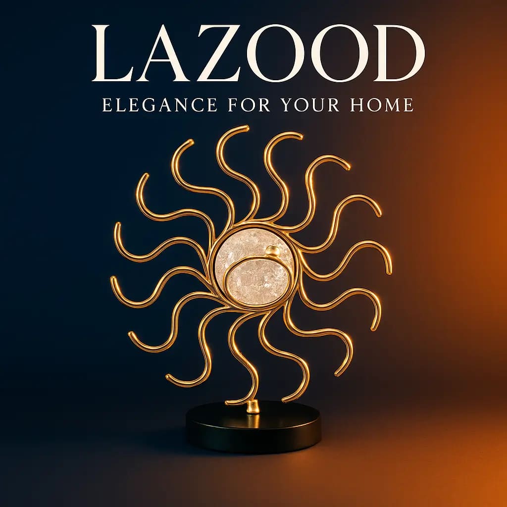 Sun-Shaped Decorative Piece with Glass Sphere